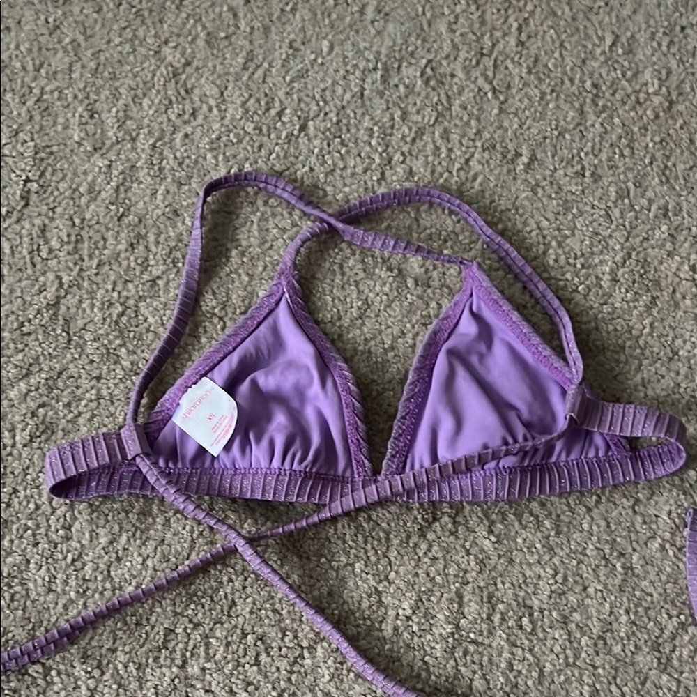 Target Purple Ribbed Bikini Top - Picture 3 of 3